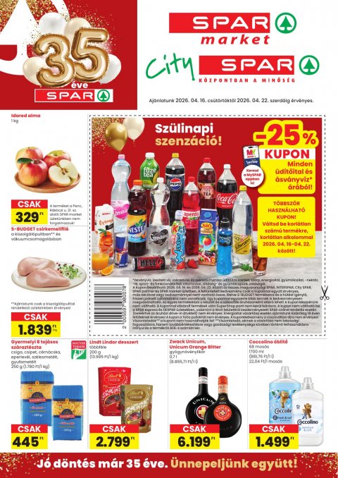 SPAR Market és City Spar akciós újság od 16. 4. 2026 do 22. 4. 2026