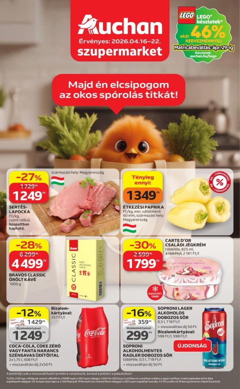 AUCHAN Szupermarket akciós újság od 16. 4. 2026 do 22. 4. 2026