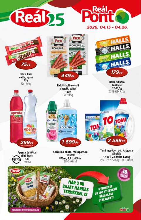 REAL akciós újság od 15. 4. 2026 do 26. 4. 2026