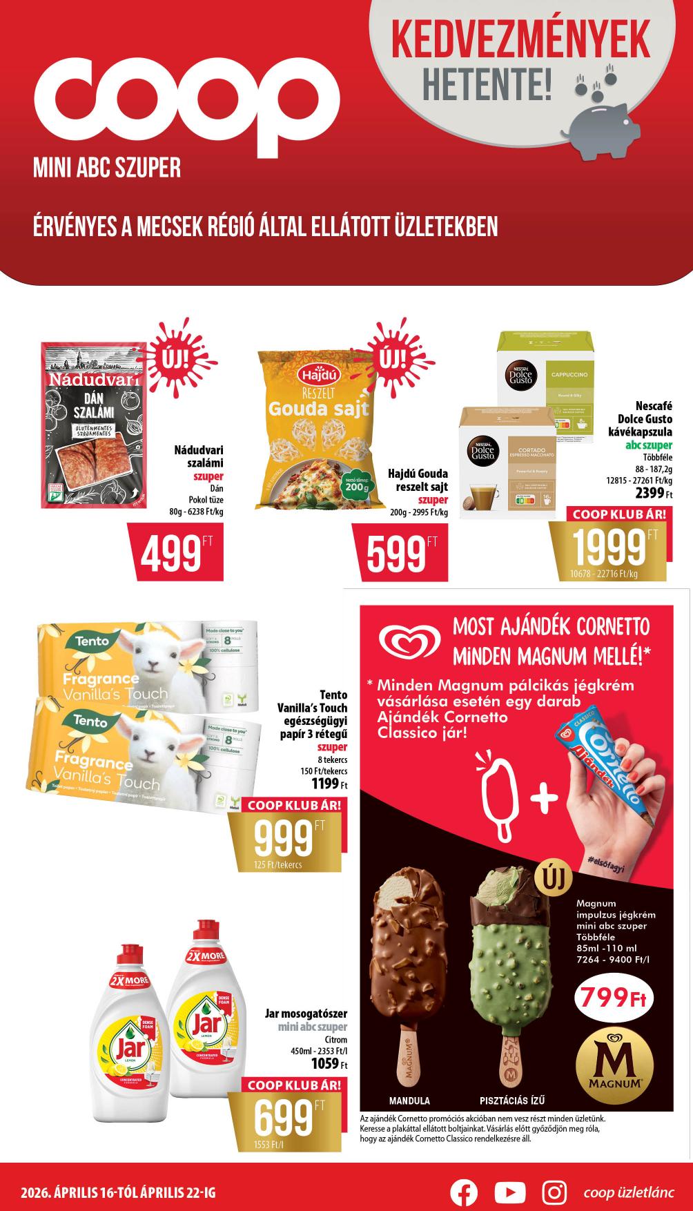 COOP Mecsek akciós újság od 16. 4. 2026 do 22. 4. 2026