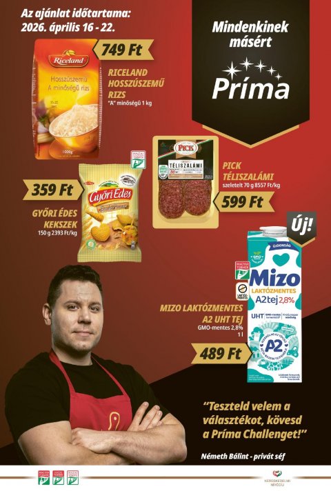 CBA Príma akciós újság od 16. 4. 2026 do 22. 4. 2026