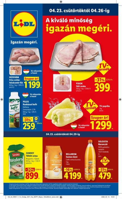LIDL akciós újság od 23. 4. 2026 do 29. 4. 2026