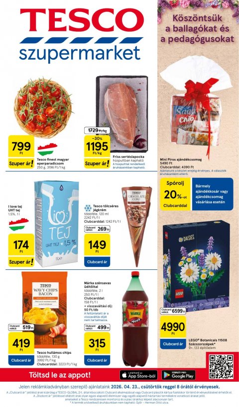 TESCO Szupermarket akciós újság od 23. 4. 2026 do 28. 4. 2026