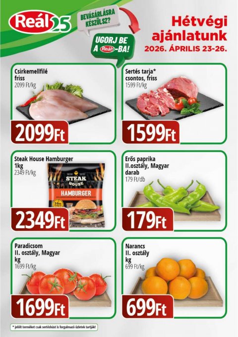 REAL Bevásárló hétvége akciós újság od 23. 4. 2026 do 26. 4. 2026
