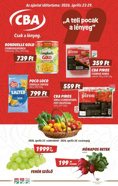 CBA akciós újság od 23. 4. 2026 do 29. 4. 2026