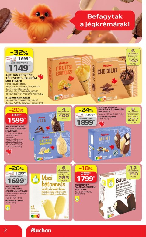 AUCHAN Hipermarket Jégkrém akciós újság