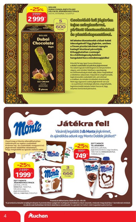 AUCHAN Hipermarket Jégkrém akciós újság