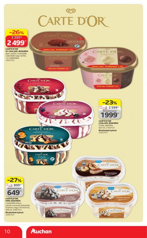 AUCHAN Hipermarket Jégkrém akciós újság