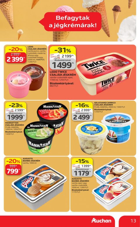 AUCHAN Hipermarket Jégkrém akciós újság
