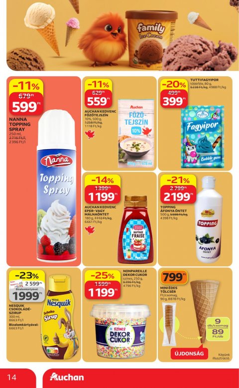 AUCHAN Hipermarket Jégkrém akciós újság