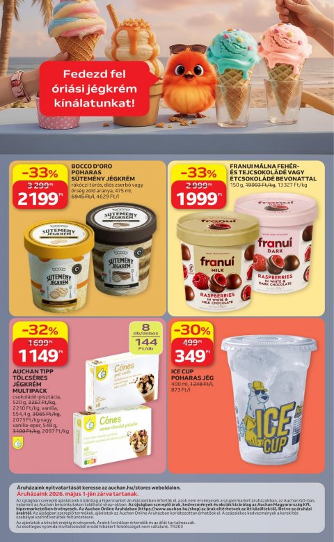 AUCHAN Hipermarket Jégkrém akciós újság