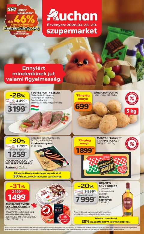 AUCHAN Szupermarket akciós újság od 23. 4. 2026 do 29. 4. 2026