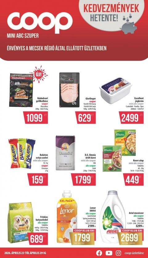 COOP Mecsek akciós újság od 23. 4. 2026 do 29. 4. 2026