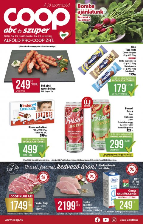 COOP Alföld akciós újság od 23. 4. 2026 do 29. 4. 2026