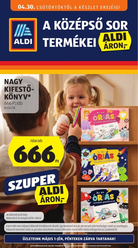 ALDI Középső sor akciós újság od 30. 4. 2026 do 30. 4. 2026