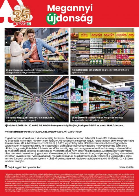 SPAR Salgótarján Budapesti út megújulás akciós újság