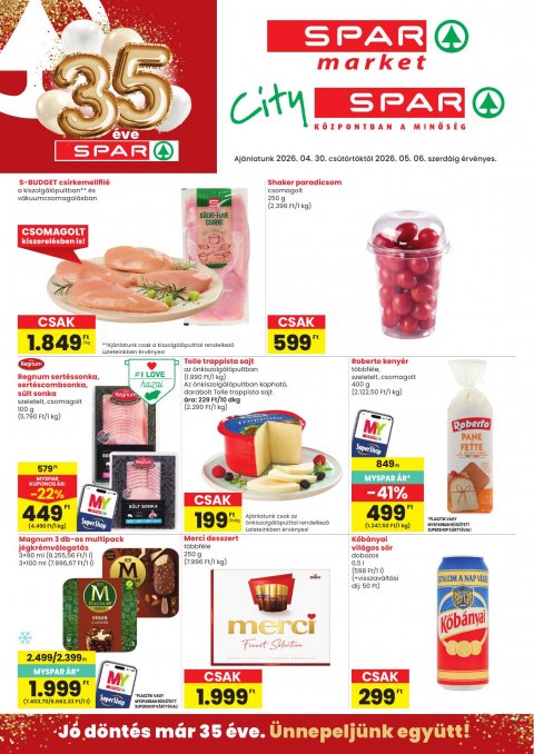 SPAR Market és City Spar akciós újság od 30. 4. 2026 do 6. 5. 2026
