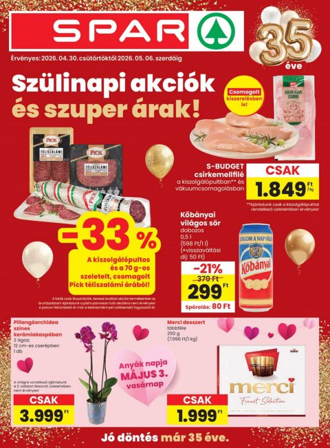 SPAR akciós újság od 30. 4. 2026 do 6. 5. 2026
