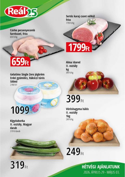REAL Bevásárló hétvége akciós újság od 29. 4. 2026 do 3. 5. 2026