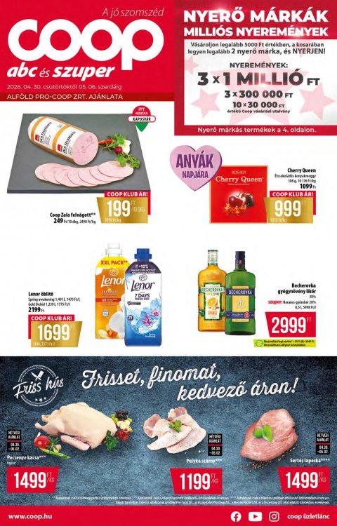 COOP Alföld akciós újság od 30. 4. 2026 do 6. 5. 2026