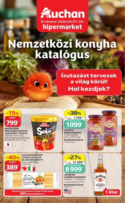 AUCHAN Hipermarket Nemzetközi konyha akciós újság od 7. 5. 2026 do 20. 5. 2026