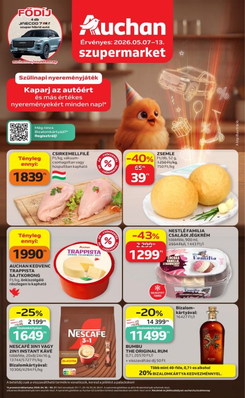 AUCHAN Szupermarket akciós újság od 7. 5. 2026 do 13. 5. 2026