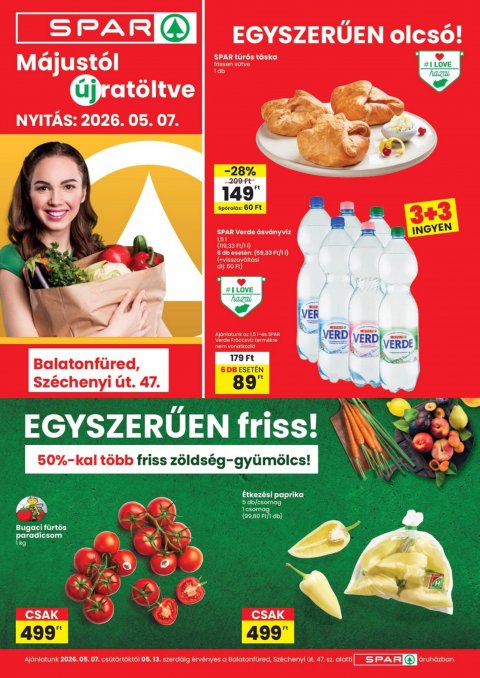 SPAR Easy Balatonfüred üzletnyitás akciós újság od 7. 5. 2026 do 13. 5. 2026