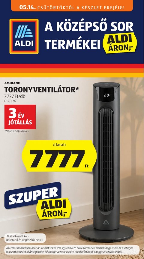 ALDI Középső sor akciós újság od 14. 5. 2026 do 14. 5. 2026