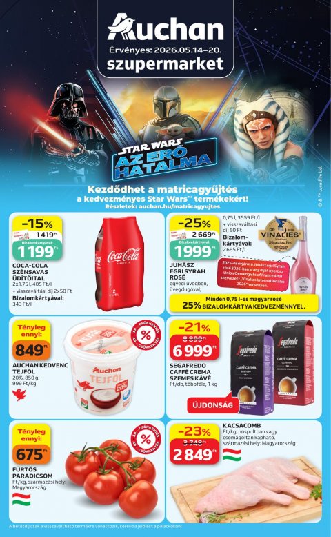 AUCHAN Szupermarket akciós újság od 14. 5. 2026 do 20. 5. 2026
