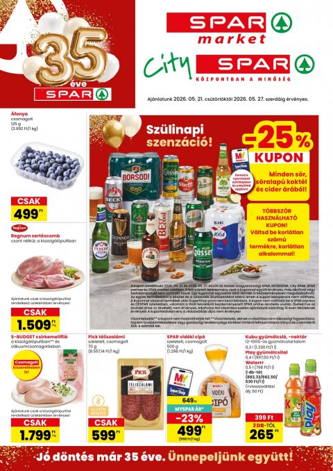 SPAR Market és City Spar akciós újság od 21. 5. 2026 do 27. 5. 2026
