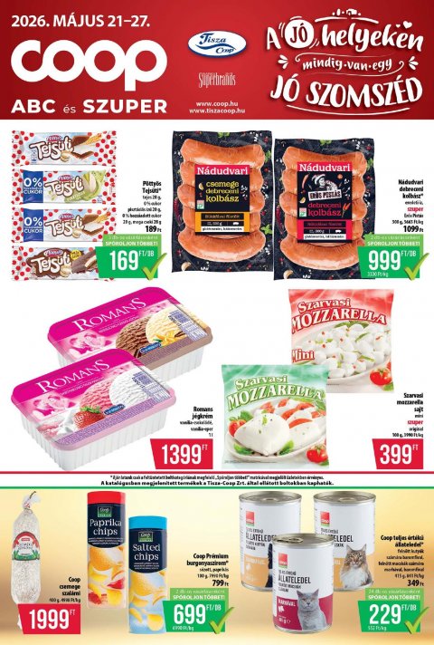COOP Tisza akciós újság od 21. 5. 2026 do 27. 5. 2026