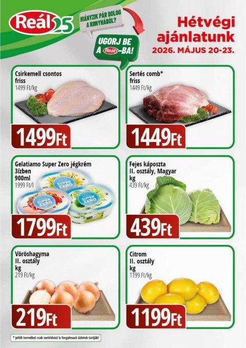 REAL Bevásárló hétvége akciós újság od 20. 5. 2026 do 23. 5. 2026
