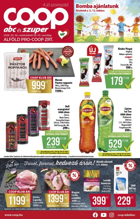 COOP Alföld akciós újság od 28. 5. 2026 do 3. 6. 2026