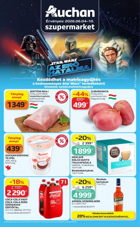 AUCHAN Szupermarket akciós újság od 4. 6. 2026 do 10. 6. 2026