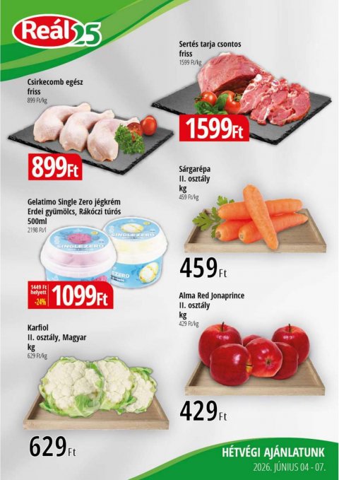REAL Bevásárló hétvége akciós újság od 4. 6. 2026 do 7. 6. 2026