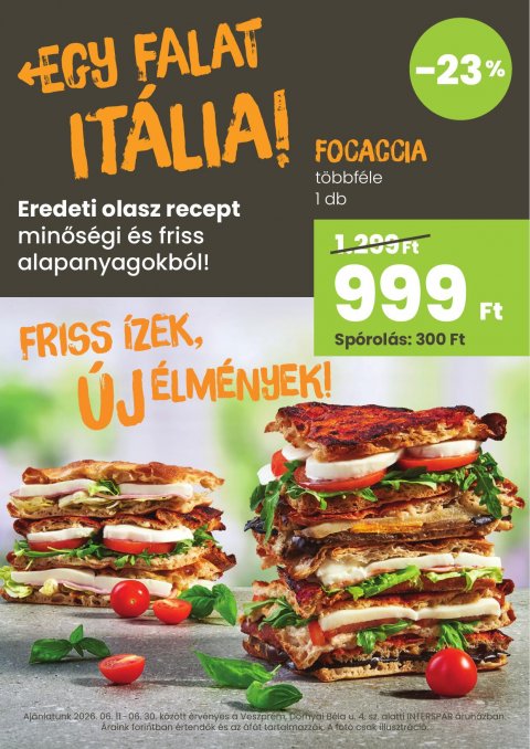 INTERSPAR Veszprém toGo nyitás akciós újság