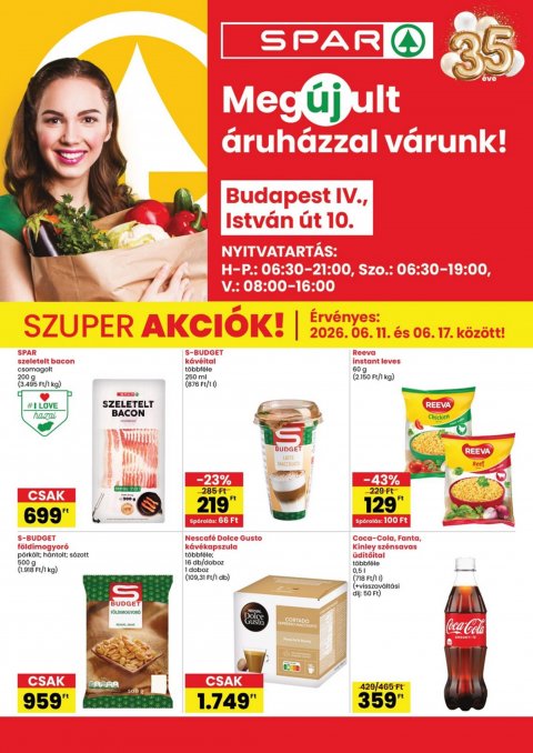 SPAR Bp. István út megújulás akciós újság od 11. 6. 2026 do 17. 6. 2026