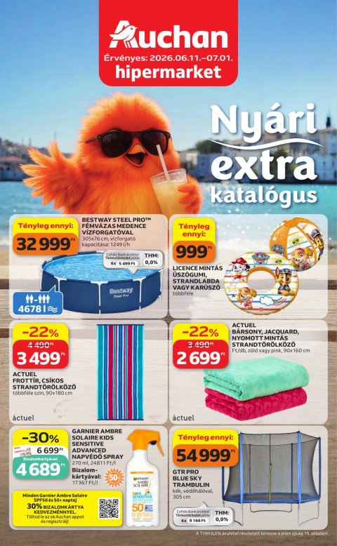 AUCHAN Hipermarket Nyári extra akciós újság od 11. 6. 2026 do 1. 7. 2026
