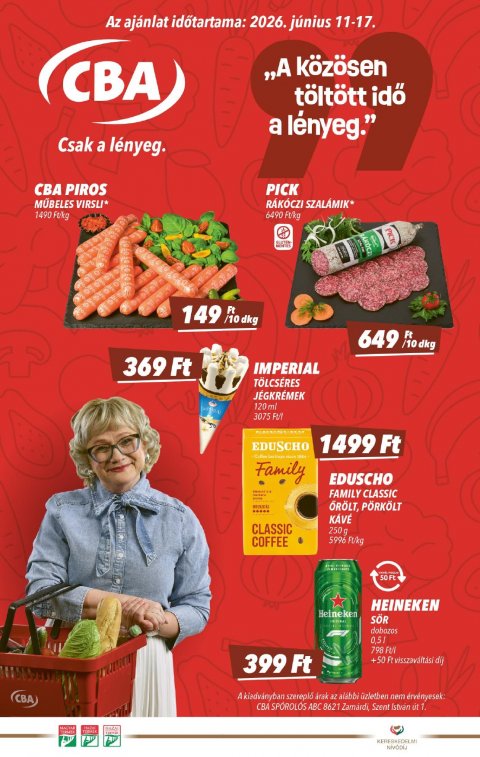 CBA akciós újság od 11. 6. 2026 do 17. 6. 2026