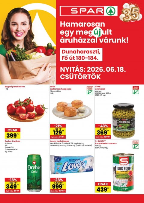 SPAR Dunaharaszti megújulás akciós újság od 18. 6. 2026 do 24. 6. 2026