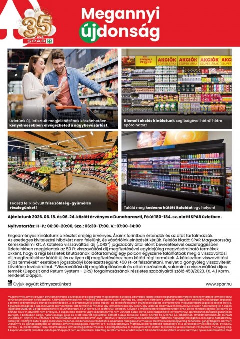 SPAR Dunaharaszti megújulás akciós újság