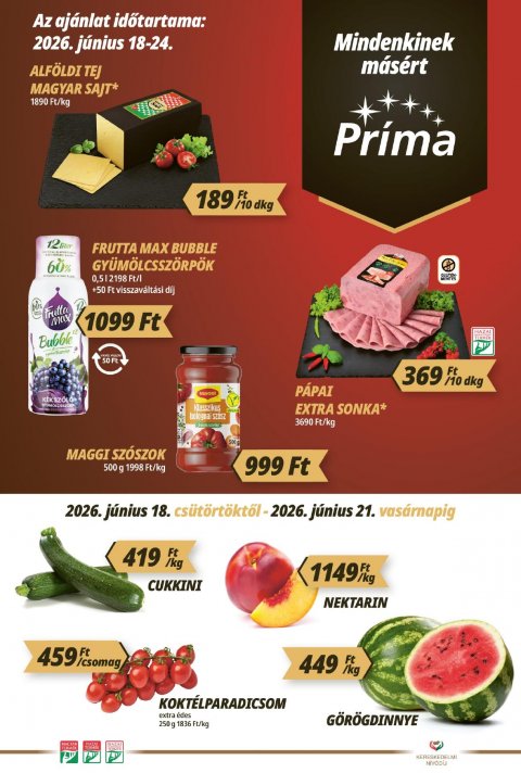 CBA Príma akciós újság od 18. 6. 2026 do 24. 6. 2026