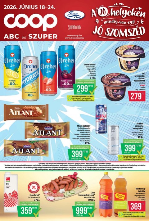 COOP Tisza akciós újság od 18. 6. 2026 do 24. 6. 2026