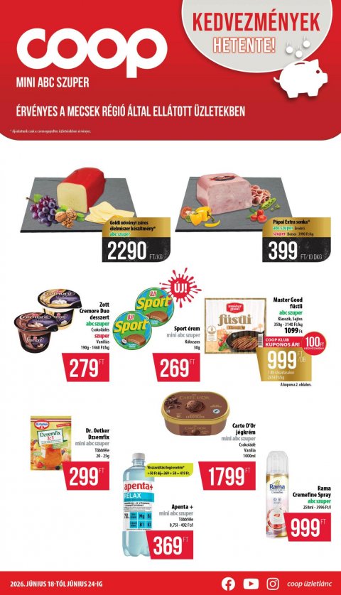 COOP Mecsek akciós újság od 18. 6. 2026 do 24. 6. 2026