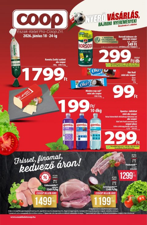 COOP Észak-Kelet akciós újság od 18. 6. 2026 do 24. 6. 2026