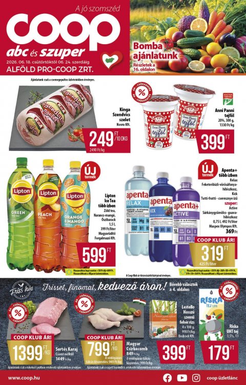 COOP Alföld akciós újság od 18. 6. 2026 do 24. 6. 2026