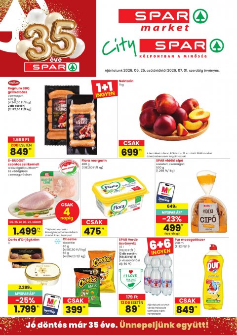 SPAR City Bp. Irinyi J. utca megújulás akciós újság od 25. 6. 2026 do 1. 7. 2026