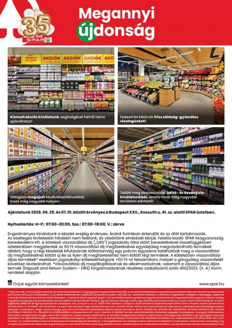 SPAR Bp. Kossuth utca megújulás akciós újság