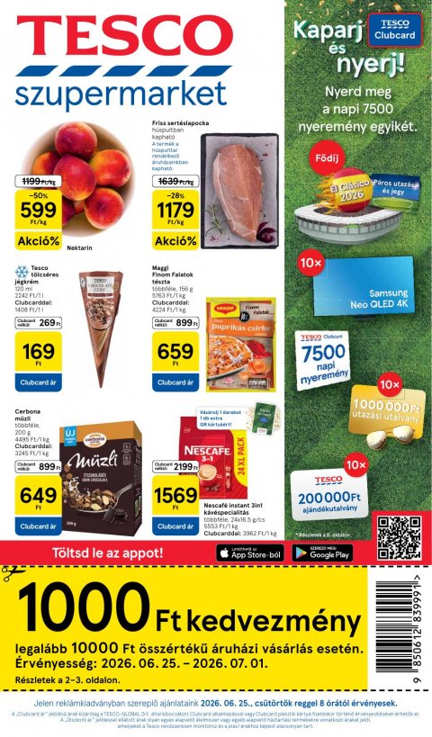 TESCO Szupermarket akciós újság od 25. 6. 2026 do 1. 7. 2026