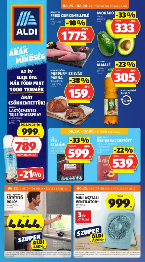 ALDI akciós újság od 25. 6. 2026 do 1. 7. 2026